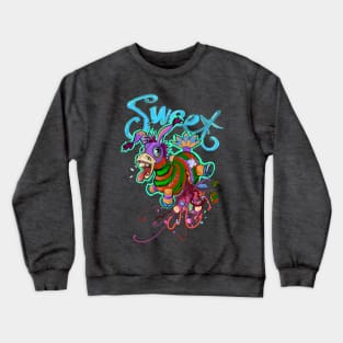 Colored Donkey Cartoon Crewneck Sweatshirt